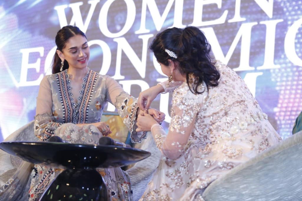 With Aditi Rao Hydari at Women Economic Forum